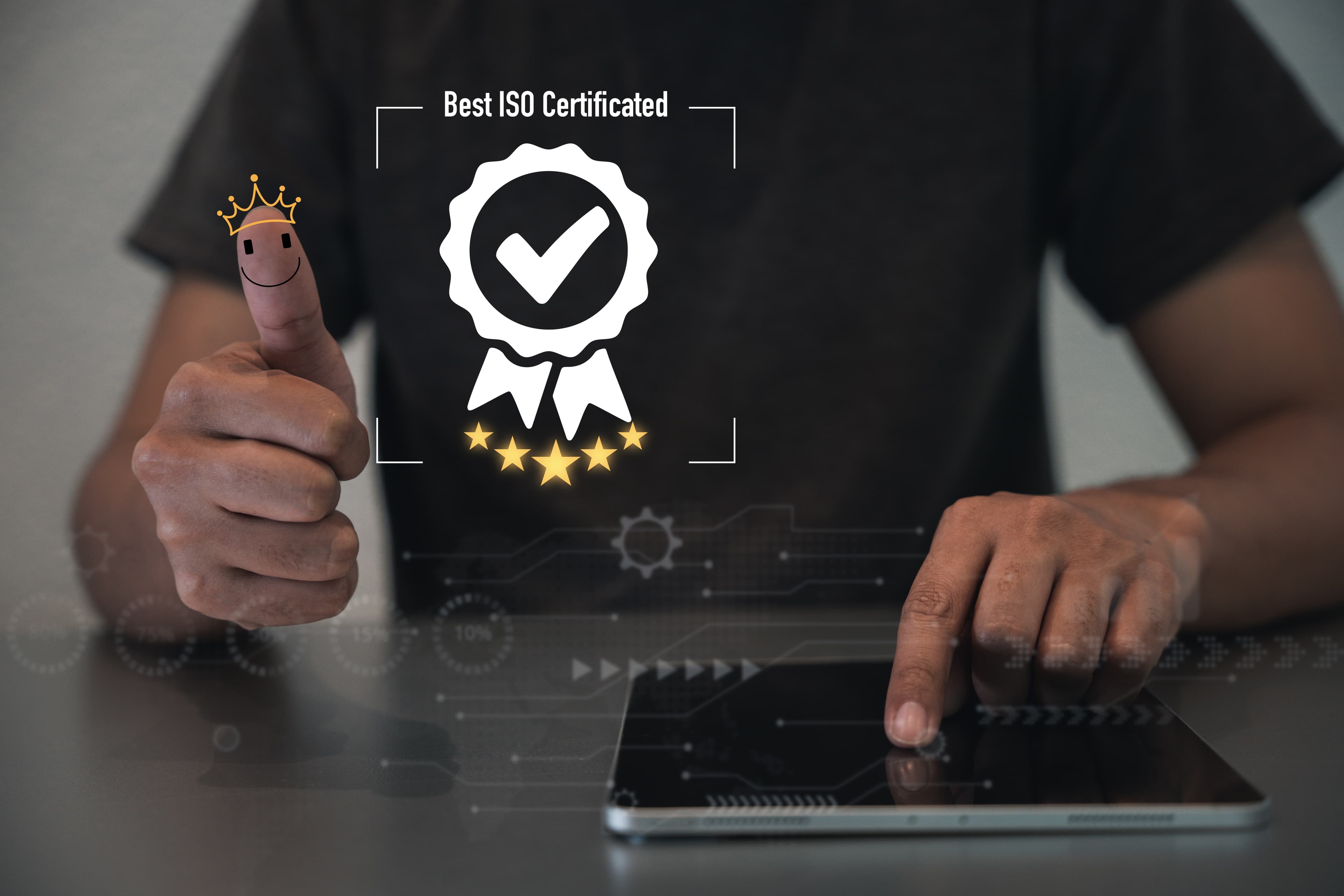 Quality assurance and ISO certification concept